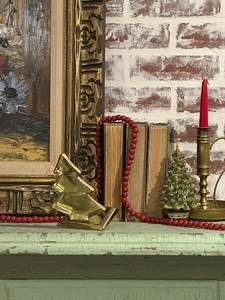 Polished Gold Tone Metal <b>Stocking</b> <b>Holder</b> Your Choice of Angle, Reindeer, Sleigh or Christmas Tree feltsocks - Product Image 3