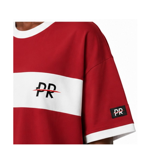 Camiseta Oversize Personalizada con Ribetes para Mujer, Estilo Casual, Ajuste Regular, Streetwear, Deportiva, Manga Corta, Tejido Grueso, Bordado de Verano - Product Image 6