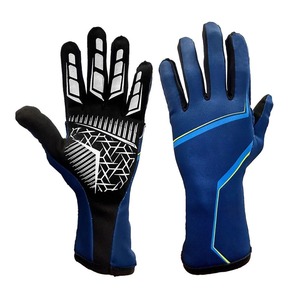 Guantes de Ciclismo de Dedo Completo, Nailon con Impresión por Sublimación, Antideslizantes, Unisex, Azul y Negro - Product Image 1