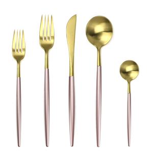 Custom Plated Stainless Steel Flatware Set Unique <b>Vintage</b> Style Gold Silver Royal Multicolour Fork Spoon Knife Home Restaurant - Product Image 2