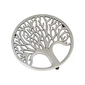 Sous-plat rond en métal découpé motif feuille d'argent moderne, isolant thermique robuste pour table, prix de gros - Product Image 6