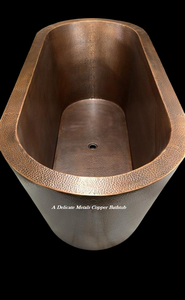 Baignoire ovale autoportante en cuivre à double paroi DM-111 de Delicate Metals, finition antique, 100% cuivre, fabrication artisanale - Product Image 5