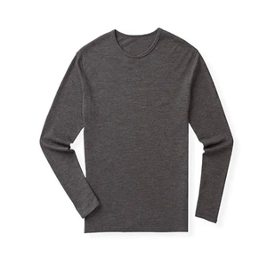 Camiseta de Manga Larga para Hombre, Cuello Redondo, Color Sólido, Tejido de Algodón, Corte Regular, Fabricantes Personalizados, Camiseta Informal de Manga Larga - Product Image 1