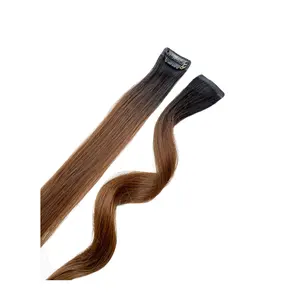 Cabelo natural de alta qualidade com estrias de bronze Ombre clipe na extensão do cabelo com cabelo remy 100% virgem à venda por exportadores