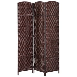 6 Tall Brown Wicker Room Divider 3-<b>Panel</b> Privacy <b>Screen</b> - Product Image 1