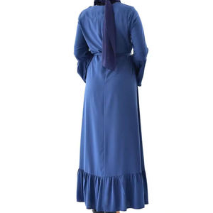 2026 Outer Wear Islamic Clothing Abaya Women Muslim Dress Abaya Belt Waist Baggy <b>Kaftan</b> Wholesale Abaya Silk Custom Breathable - Product Image 2