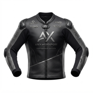 Men’s Cowhide Leather <b>Racing</b> <b>Jacket</b>/Chaqueta MotoCP Style CE Level 2 Armor Motorcycle Track Riding Protective Gear CE - Product Image 1