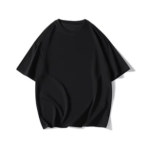 T-shirts pour hommes coupe classique 100% coton toile col rond respirant à manches courtes imprimé sérigraphié couleur unie avec logo frontal délavé - Product Image 2