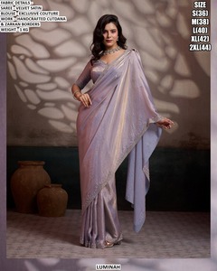 Zahira purple Drape <b>saree</b> - Product Image 3