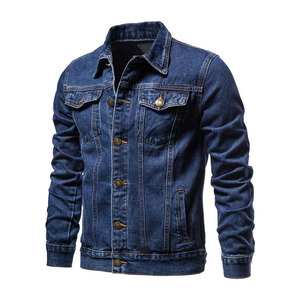 Veste en jean bleu premium pour homme, style classique délavé, fermeture boutonnée, logo personnalisé, fabricant OEM ODM, vente en gros - Product Image 1