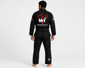 ชุดคิโมโน BJJ สีดำ ผ้าฝ้าย 100% ทนทาน ทรงปกติ สำหรับผู้ชาย ชุดฝึกศิลปะการต่อสู้ - Product Image 2