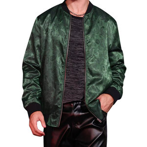 Chaqueta Varsity de Seda Satinada de Alta Calidad, Impermeable, Resistente al Viento, con Cuello Alto, Botones Personalizados, para Hombre, Moda de Invierno - Product Image 1