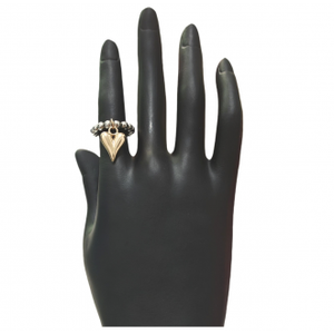 Grazioso anello pendente con pendente a forma di cuore con perline in argento 309310 ciondoli e ciondoli pregiati - Product Image 1