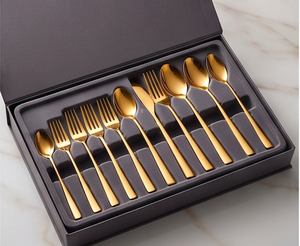 Elegant <b>Gold</b> Flatware Set With High <b>Mirror</b> Polish Dishwasher Safe Metal Cutlery For Wedding <b>Table</b> Settings - Product Image 6