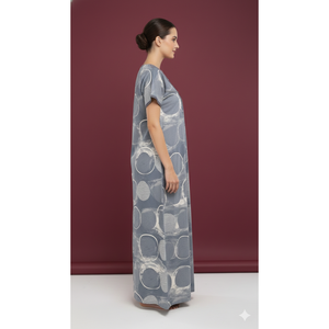 Camisón Largo Estampado Cómodo para Mujer Alpine, Mangas Cortas con Bolsillo Lateral Completo, Ropa de Dormir Suave - Product Image 3