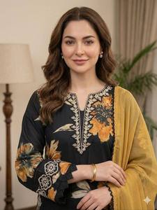 Ensemble élégant Kurti et Palazzo en mousseline avec dentelle fantaisie et dupatta doux – Tenue ethnique confortable pour femme - Product Image 2