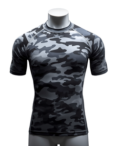 T-shirt de compression de sport pour homme, anti-UV, respirant, à manches courtes, camouflage numérique, sublimation - Product Image 2