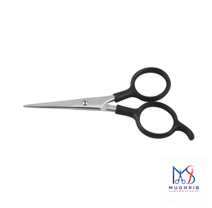 Ciseaux à moustache à grandes boucles, finition mate, pour gauchers, en acier inoxydable durable, lame droite, taille 12 cm, logo personnalisé - Product Image 6
