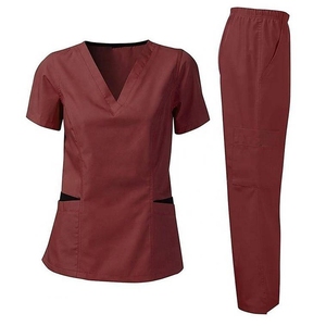 Wholesale Custom <b>Scrubs</b> For Women Set V-Neck Stretch Fit <b>Scrub</b> Top & Jogger <b>Scrub</b> Pants Multi Pocket Medical Nurse Uniforms Sets - Product Image 2
