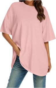 Camiseta de Mujer de Corte Regular, Cómoda, Transpirable, de Algodón, Informal, de Verano, con Estampado Puff, de Secado Rápido, Diseño Moderno y Elegante - Product Image 3