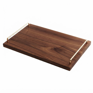 Bandeja de Servir de Madera Hecha a Mano con Asas, Bandeja para Desayuno, Café y Té, Organizador Rústico para Mesa de Comedor, Regalo Decorativo al por Mayor - Product Image 1