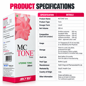 MCTONE Tónico Uterino, Suplemento Herbal Líquido, Suplemento Dietético, Bebida de Bienestar en Botella de 200 ml - Product Image 3
