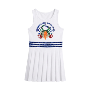 เดรสเทนนิสผ้าซาตินทรงหลวม แขนกุด ความยาวระดับเข่า สไตล์ลำลองหรูหราสำหรับฤดูร้อน ตกแต่งด้วยงานปักเลื่อมทำมือ เนื้อผ้านุ่ม ระบายอากาศได้ดี - Product Image 1