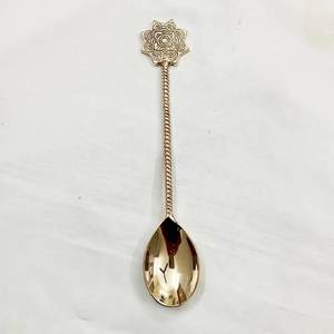 Cucharas de Postre y Té con Mango Largo y Redondo, Acabado Espejo Dorado, para Hogar y Mesa de Boda, Aptas para Lavavajillas - Product Image 4