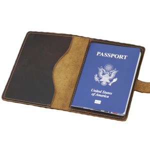 Porta Pasaportes de Cuero Genuino con Bloqueo RFID, Cartera de Viaje de Cuero de Grano Completo, Proveedor Mayorista LPH-0327 - Product Image 1