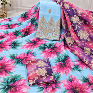 Tissu de robe en soie 100% tissé jacquard Dirac, motif somalien traditionnel complexe, pour tenue de mariage et de fête pour femmes - Product Image 5