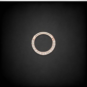 Pendientes de Aro de Plata de Ley 925 con Baño de Oro de 14K, Anillo de Septum de Lujo con Circonitas, Joyería para Piercing de Nariz - Product Image 2