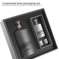 Cajas de Regalo Magnéticas de Cartón Rígido de Doble Puerta de Alta Gama Personalizadas para Bodas, para Whisky y Vino Tinto
