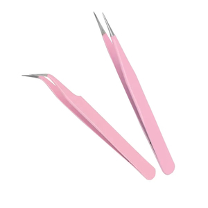 2 Pcs High Quality Stainless Steel Tweezers for Eyelash <b>Extensions</b> Durable Precision Electronics <b>Nail</b> Sticker Rhinestone Jewelry - Product Image 1