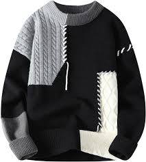 Pull chaud moderne pour homme, style streetwear tendance, sweat-shirt color block, design patchwork, esthétique, doublure en polaire - Product Image 2