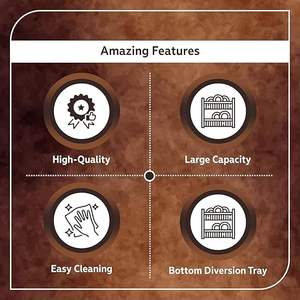 Égouttoir à vaisselle en plastique durable avec plateau de séchage (45 x 32 x 18 cm, Marron) - Product Image 4