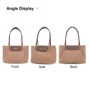 Hody Women's Fashion Luxury Minimalist Tote Bag Beige Brown Casual Handbag Two Handles Authentic - Product Image 2