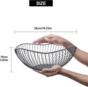 Corbeille à fruits en métal en forme de vague, bol à fruits décoratif moderne pour comptoir de cuisine, table à manger - Product Image 4