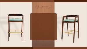 100% Solid Wooden With Leather Upholstery Cushion Modern Mid-Century Style Bar <b>Stool</b> Tapered Legs Stability Home Bar High Chairs - Product Image 3