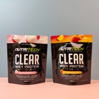 Sachets refermables personnalisés en aluminium haute barrière de 250g et 500g, de qualité alimentaire, pour suppléments de créatine, de protéines de lactosérum et de collagène en poudre