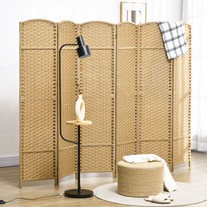 Paravento Artigianale a 6 Pannelli in Legno Naturale, Divisorio per Spazi Tradizionale Alto 1,7 m - Product Image 2