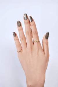 Uñas Postizas Medianas Almendradas OEM ODM de Fábrica, Uñas Artificiales Ojo de Gato Azul con Brillo Dorado, Estampado ABS, Venta al por Mayor Personalizada - Product Image 3