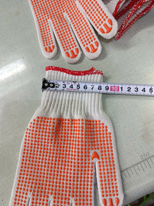 Hot selling white yarn cotton PVC dotted Safety Gloves All size 10 Gauges 12 pairs <b>polybag</b> general purposes Vietnam Manufacturer - Product Image 6