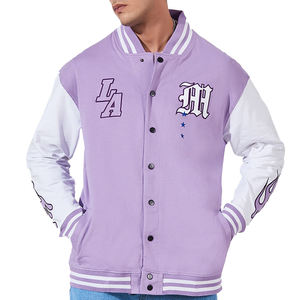 Blouson universitaire en coton personnalisé pour homme – Baseball, plein air, décontracté, col montant, broderie, style Letterman, type Bomber - Product Image 2