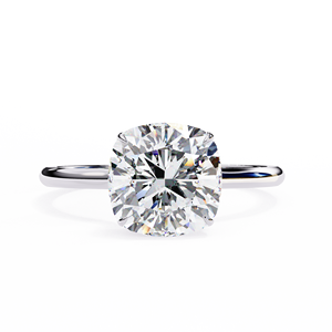 Anillo de Compromiso de Diseño con Diamante Cultivado en Laboratorio de 2.5 CT, Corte Cojín, Oro Amarillo de 14K, Certificado IGI, Regalos de Aniversario y Boda - Product Image 2