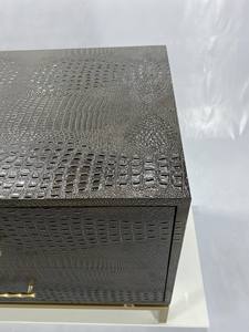 6-Drawer <b>Foldable</b> Modern Convertible Chest Storage Cabinet Faux Shagreen <b>Desk</b> Nightstand Bedroom Furniture Dining Home School - Product Image 4