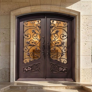 Royal Luxury Rust-resistant Wrought Iron Security Main Gate Intricate Pattern Powder-Coated Finish Easy Assembly Modern Design - Product Image 4