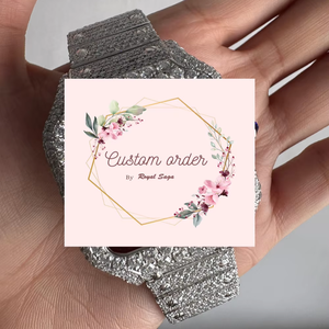 Montre personnalisée pour homme avec chiffres romains en moissanite et diamants, entièrement sertie, de luxe, à prix d'usine - Product Image 1