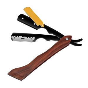 Wood Handle Straight <b>Razor</b> Stainless Steel Blade Single Blade For Face Shaving Smooth & Comfortable Professional - Product Image 4