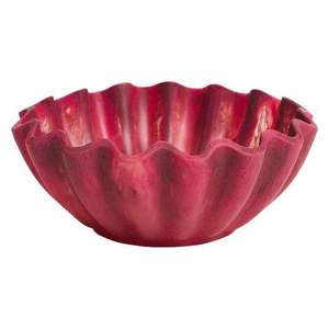Bol à fruits en verre rouge de luxe, décoratif, à bord ondulé, pour service, centre de table, rangement, pièce de décoration esthétique, Art HD - Product Image 6