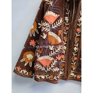 เสื้อเบลเซอร์กำมะหยี่ปักลายดอกไม้สำหรับผู้หญิง คอจีน แขนยาว เหมาะสำหรับใส่ในฤดูใบไม้ร่วง ของขวัญ - Product Image 3